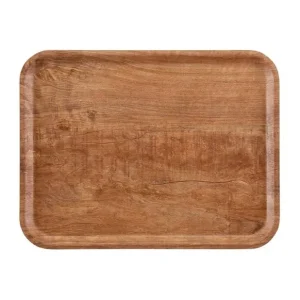 Plateau stratifié surface grainée Madeira olivier marron 43 cm | Cambro - DR584 Artisanat