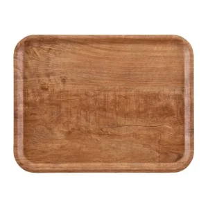 Plateau stratifié surface grainée Madeira olivier marron 46 cm | Cambro - DR589 Vente Directe